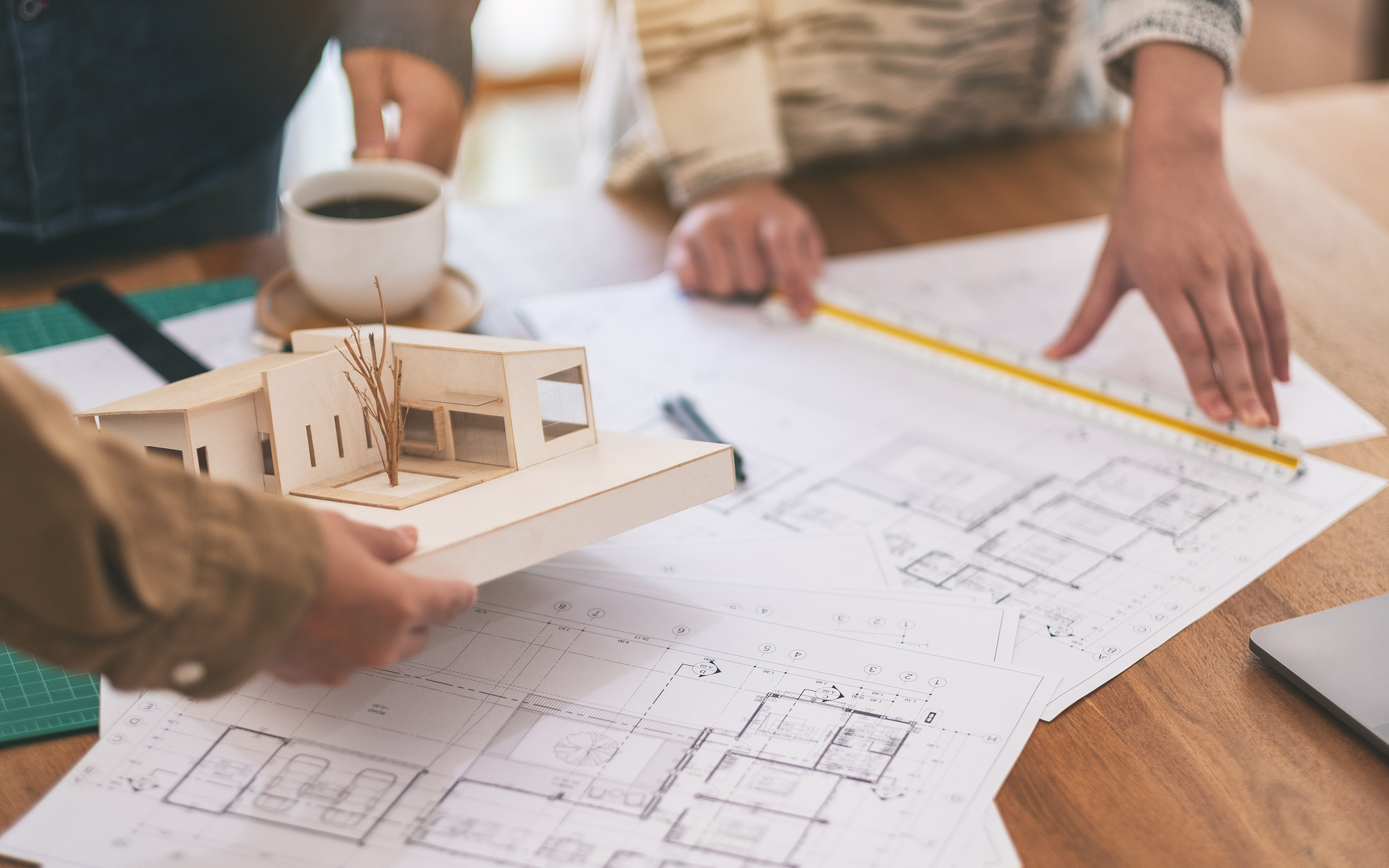 reviewing home construction progress